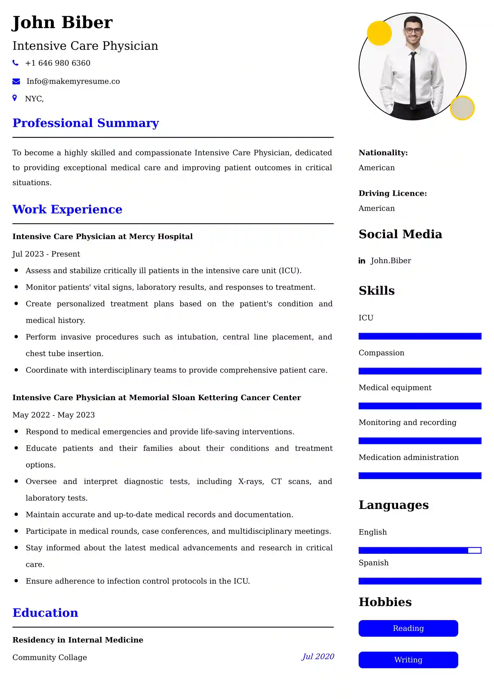 42+ Professional Medical Resume Examples, Latest CV Format