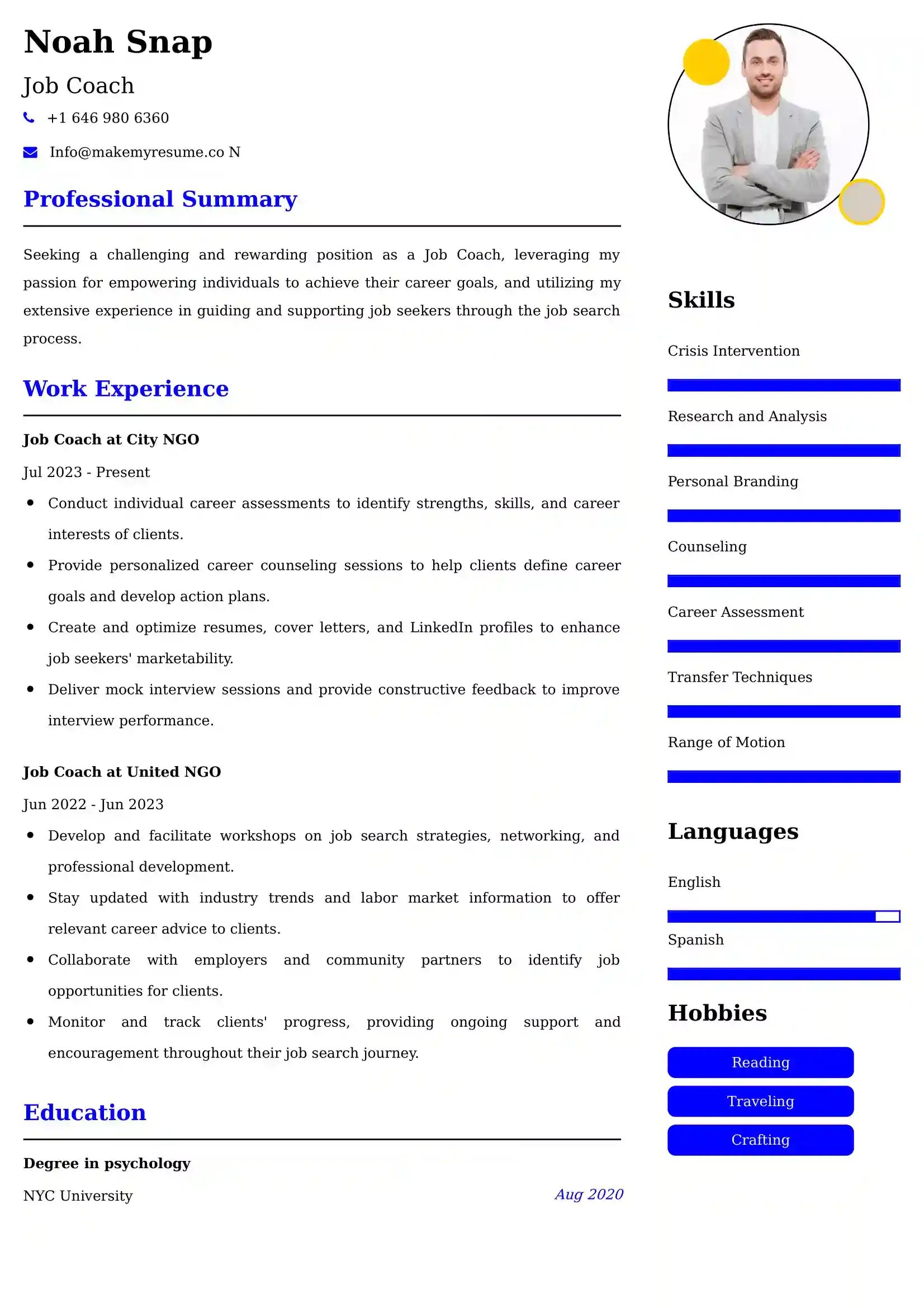 Job Coach Resume Examples - UK Format, Latest Template.