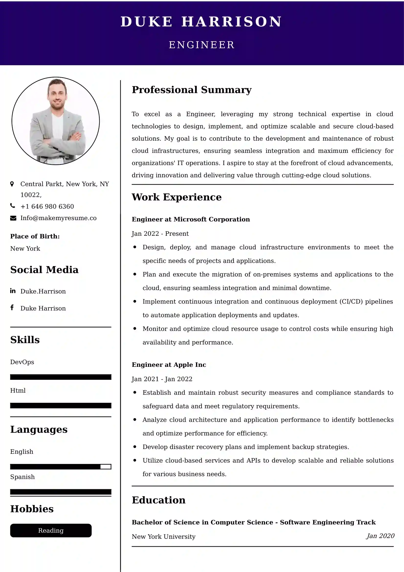 Engineer Resume Examples - UK Format, Latest Template.