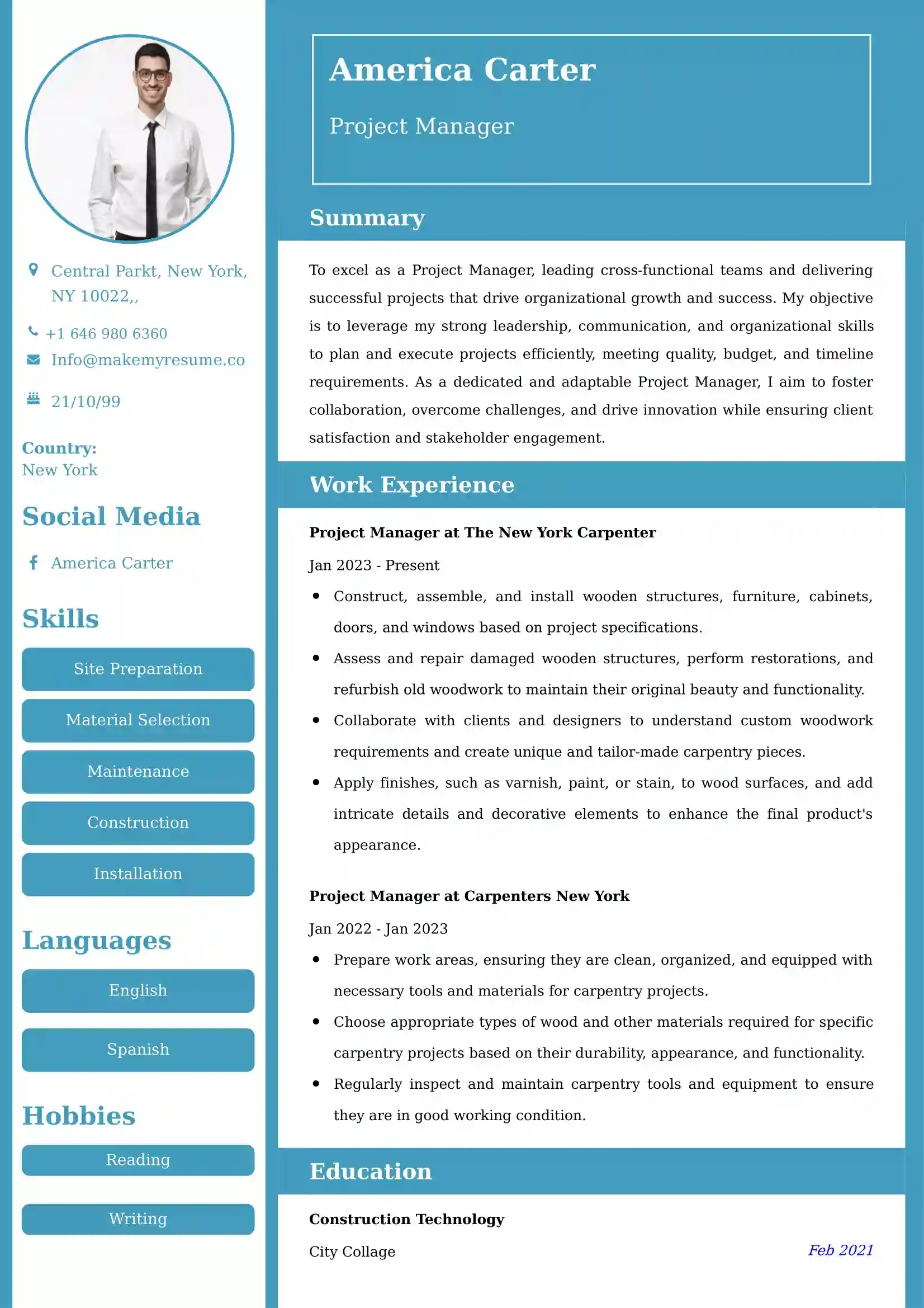 Project Manager Resume Examples - UK Format, Latest Template.