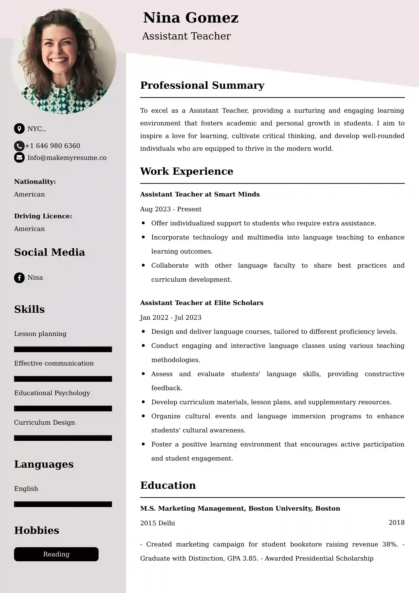 42+ Professional Teaching Resume Examples, Latest CV Format